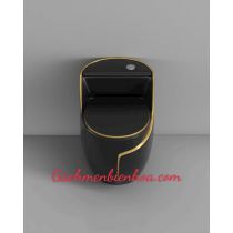 BỒN CẦU TRỨNG ĐEN VIỀN VÀNG 0833